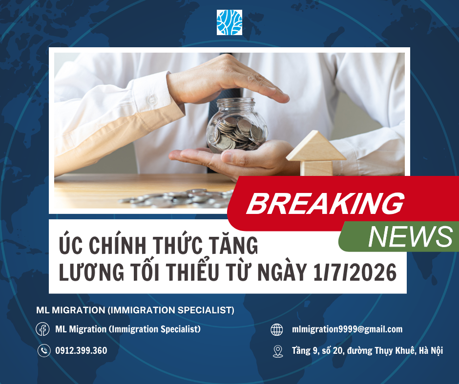 Úc chính thức tăng lương tối thiểu từ ngày 1/7/2026